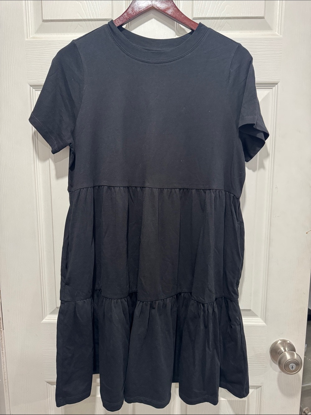 Women’s Black Tiered Short-Sleeve Dress OLD Navy